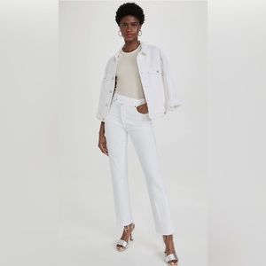 Agolde Criss Cross High Rise Straight White Jeans - 23 (fits like 24)